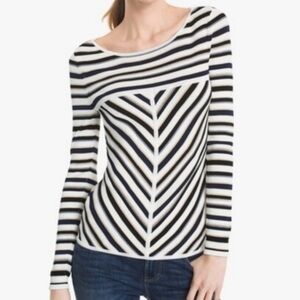 WHITE HOUSE BLACK MARKET SIZE:  XSMALL STRIPE SWEATER